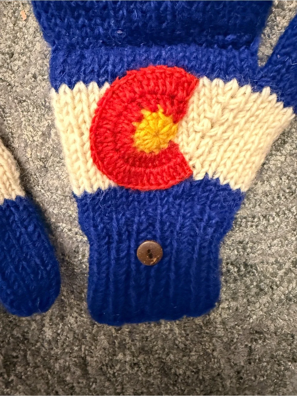 Rising International Colorado Flag Wool Convertible Mittens Glittens Fleece
